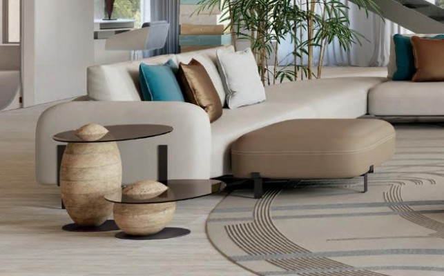 Taburet design dřevo Italský nábytek Luxus obývací pokoj Podnožka Bizzotto Nový