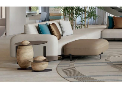 Taburet design dřevo Italský nábytek Luxus obývací pokoj Podnožka Bizzotto Nový