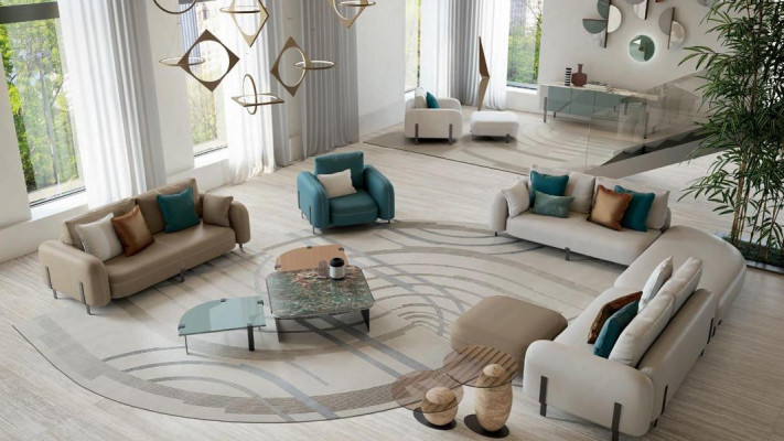 Taburet design dřevo Italský nábytek Luxus obývací pokoj Podnožka Bizzotto Nový