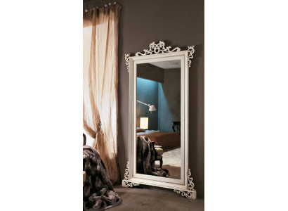 Klasické designerové zrcadlo se skutečným dřevěným rámem 112x210 - model 255