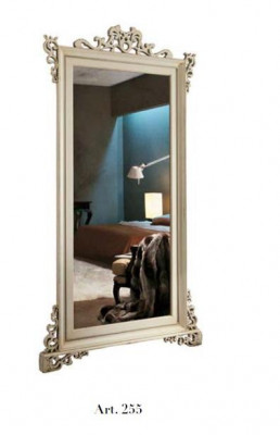 Klasické designerové zrcadlo se skutečným dřevěným rámem 112x210 - model 255