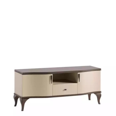 TV stojan obývacího pokoje béžový nábytek dřevo komoda styl moderní.