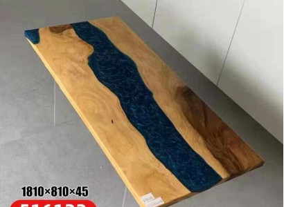 Stůl River Table, pravé dřevo, masivní epoxidová pryskyřice, stoly 181x81 Nový