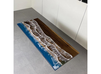 Moderní jídelní stůl Epoxy nábytek Designérský stůl s epoxidovou pryskyřicí Stoly 121x51cm