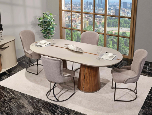 Luxus jídelní set jídelní stůl 6x židle Design nábytek 7dílná jídelní sestava garnitura
