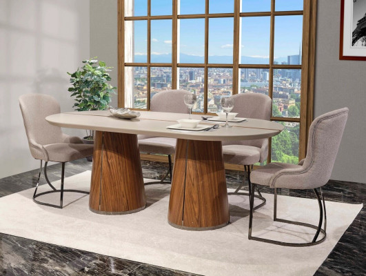 Luxus jídelní set jídelní stůl 6x židle Design nábytek 7dílná jídelní sestava garnitura