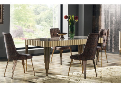 Moderní jídelní stůl, 4 židle, jídelní sestava designérská sestava 5 kusů, styl stolu