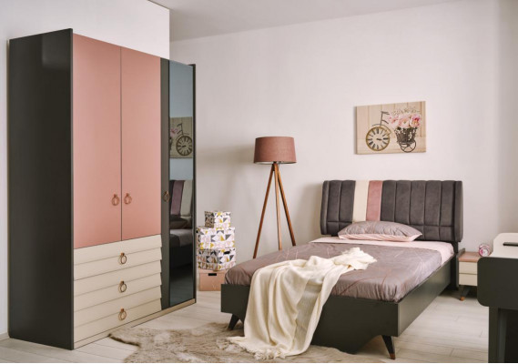Ložnice Sada Postel Noční stolek Šatní skříň Moderní Luxusní Setra Sada