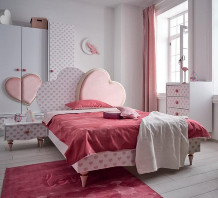 Modern Betten Kinderbett Kinderzimmer Bett Kinderbett Möbel Holz Weiß Neu