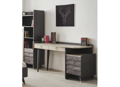 Moderní luxusní šedý dřevěný psací stůl do ložnice - Stylový nový.