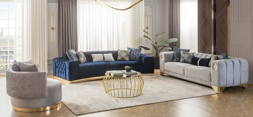 Polštářová sedací souprava x2 3-místné sedací soupravy textilní designové sedací soupravy moderní nový