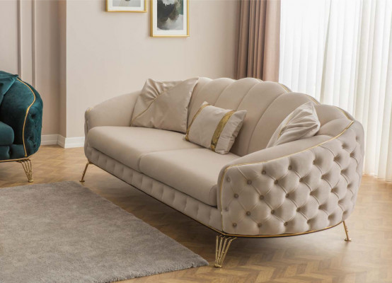Obývací pokoj kompletní 3dílný moderní třísedadlový gauč Luxus 2x křeslo