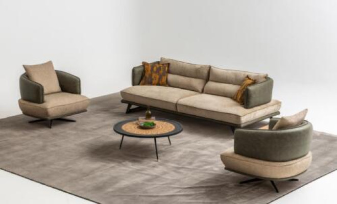Obývací pokoj Moderní sada sofá Designer pohovka Garnitur polštáře 3-místná sedací souprava 2x křeslo
