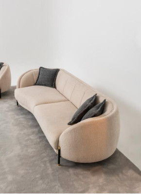Modern Sofa 3 Sitzer Beige Hochwertig Polster Sofas Design Textil neu
