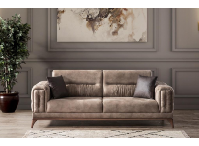 Šedá polstrová sedačka Luxusní Chesterfield obývací pokoj pro 3 osoby