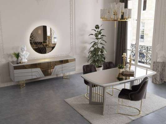 Moderní jídelní sestava Jídelní stůl 4x židle Sideboard set