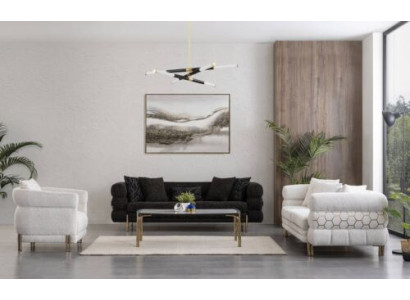 Sedačka 3+3+1 křeslo luxusně vybavená obývací sestava 3 kusy