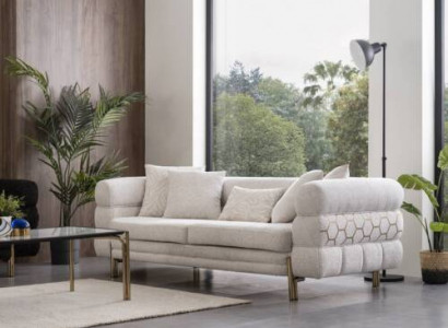 Bílá tří sedadlová Luxus trojsedačka obývacího pokoje Designerové sedací soupravy gauče