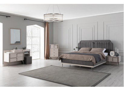 Ložnice kompletní sada postel 2x noční stolky nábytek luxus 7 dílná