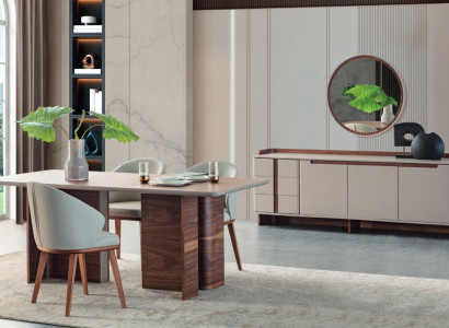 Exkluzivní jídelní nábytek Odolný jídelní stůl Designer komoda židle