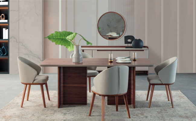 Exkluzivní jídelní nábytek Odolný jídelní stůl Designer komoda židle