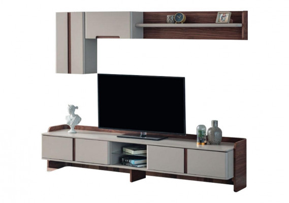 Elegantní stěnový nábytek do obývacího pokoje, designový televizní stojan z dřeva, konferenční stolek.