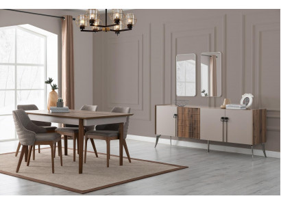 Skvostná jídelní sestava Luxus jídelní set Designérský stůl Zrcadlo židle