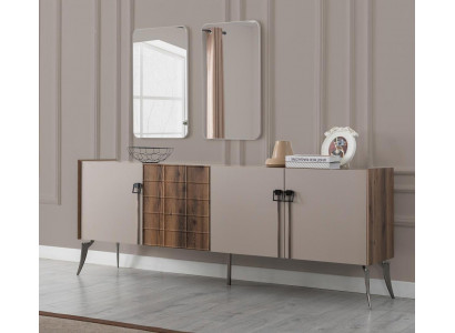 Moderní béžová souprava luxusní příborník se 2 zrcadly dřevěné nábytek - будь ласка