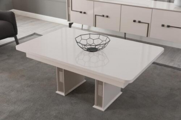 Bílý konferenční stůl obývací pokoj Dřevěné stoly Luxusní nábytek Designové stoly