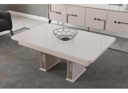 Bílý konferenční stůl obývací pokoj Dřevěné stoly Luxusní nábytek Designové stoly