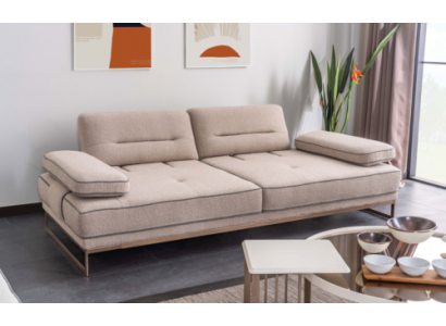 Elegantní béžová pohovka obývacího pokoje třísedadlová designová vyplněná pohovka