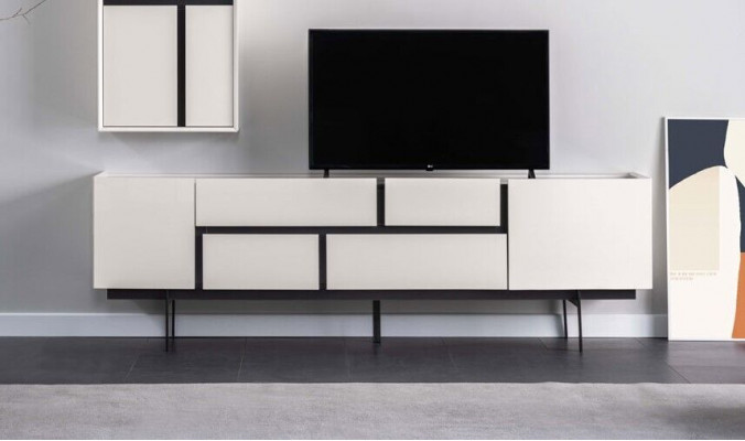 Elegantní set obývacího pokoje se skládá z TV nízké skříně a stěnné skříně 2 kusy.