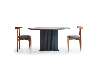 Jídelní skupina Kompletní jídelna Stůl Židle 5-dílná hnědá Klasická