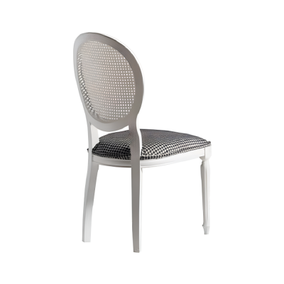 Luxus jídelní sada jídelna Kulatý jídelní stůl židle 3 kusy Bílá Látka Dřevo