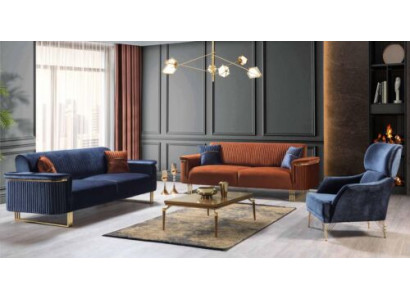 Moderní sedací souprava do obývacího pokoje Designer 3místná pohovka Sedačka Křeslo