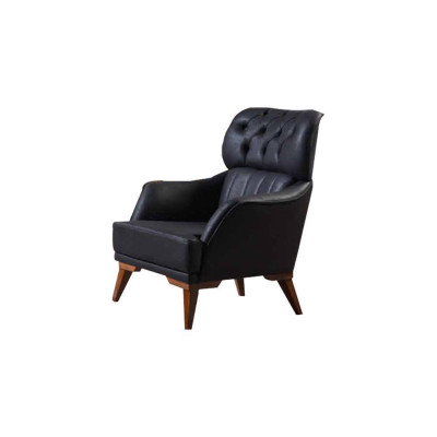 Orange-Schwarze Chesterfield Garnitur Luxuriöser Dreisitzer Sessel 2tlg