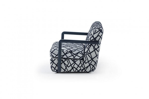 Černě šedá obývací křeslo designéra 1-sedačka luxusní relaxační křeslo