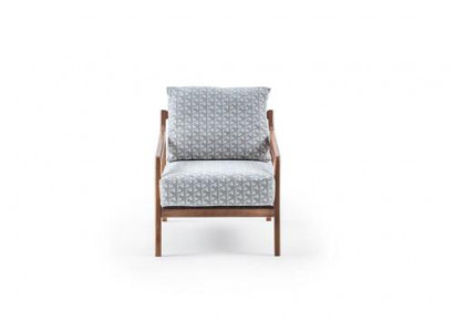 Obývací pokoj Bílý dřevěný rákosový křeslo Potah Roubovaný styl Jeden sedák