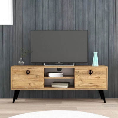 Braun obývací pokoj TV stojan skříň RTV Moderní design obdélníkový tvar.