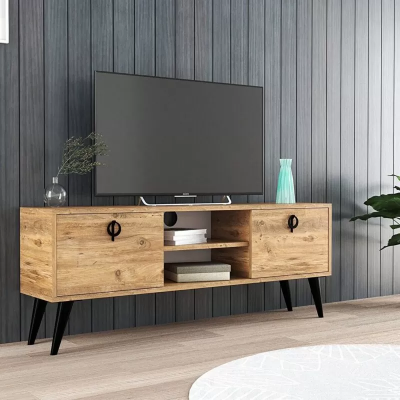 Braun obývací pokoj TV stojan skříň RTV Moderní design obdélníkový tvar.