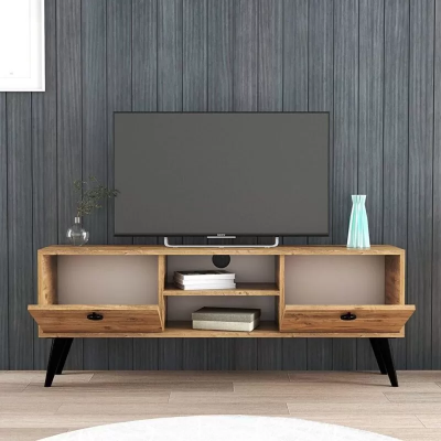 Braun obývací pokoj TV stojan skříň RTV Moderní design obdélníkový tvar.