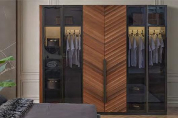 Ložnice Šatní skříň Luxus Skleněný šatník Stylové zařízení