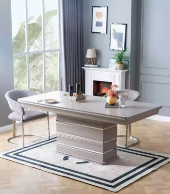 Skupina stolu, 6 židlí, jídelní stůl z masivu, nový design jídelny