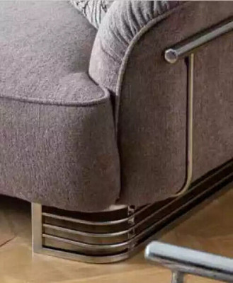 Sofa 3místná látková sedací souprava Design Modern Nový Luxus bílo-šedá