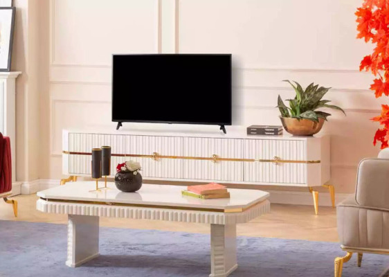 Obývací pokoj TV stojan nábytek rtv Televize Styl Moderní Bílý Luxus Dřevo
