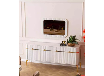 Skříň s prosklenou poličkou Design nábytek Konzola Dřevo Obývací pokoj Designér