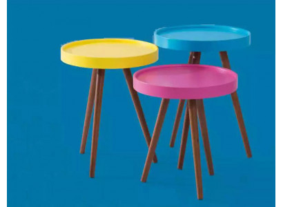 Postranní stolek 3x hnědý obývací pokoj Nábytek Materiál dřevo Design nový