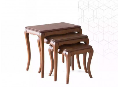 Konferenční stůl 3x hnědý Nábytek do obývacího pokoje Materiál nerez Design nový