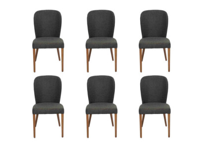 Přeloženo do češtiny: Křeslo s novým potahem Moderní dřevěné židle 6x Luxusní design židle s potahem