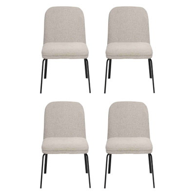 Gruppe Garnitur Stühle 4x Stuhl Set Textil Polster Sitz Edelstahl Esszimmer Neu
